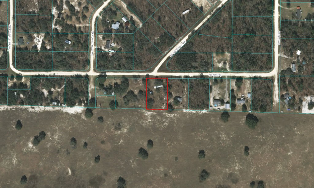 Aerial photo of 1988 mobile with 1 Acre in Ocala